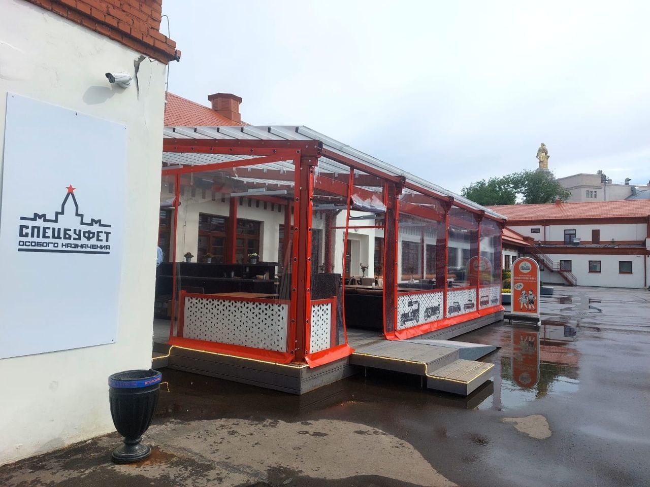 ПВХ шторы для летней террасы кафе в Лухе