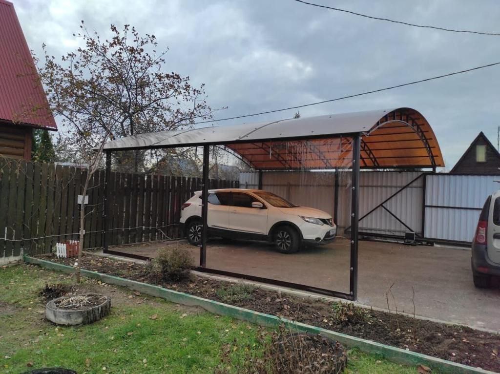Прозрачные шторы ПВХ для навеса под автомобиль в Лухе